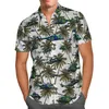 Chemises décontractées pour hommes Hélicoptère Noix de coco Impression 3D Été Respirant Hawaii Beach Chemise à manches courtes Hommes Streetwear Grand Harajuku Button Up 1M