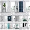 Shower Curtains Bathroom Accessories Bath Home Garden Creative Digital Printing Fresh Curtain Variety Patterns Perforation Waterproof Mild