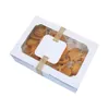 غلاف الهدية 3/6/9/21PCS Kraft Paper Candy Box Clear Window DIY Cookies Bakery Baching Bag Party Form