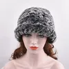 Winter Fur Top Hat For Women Real Rex Rabbit Fur Earmuffs Bucket Cap Fluffy Soft