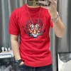 Short Sleeve Knitting T Shirt Men Slim Streetwear Contrast Tee Homme Social Club Outfits T-Shirt 3 Color