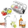 4 Hohlraum-Kugel-Whisky-Eiscreme-Kugel-Form, runde Gelee-Eiswürfelbereiter-Formen, DIY-Cocktai-Hockey-Herstellungswerkzeuge für Zuhause, Bar, Party-Werkzeuge