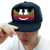 Unisexe Light Up Sound Activated Baseball Cap DJ LED Clignotant Chapeau Avec Écran Détachable Pour Party Cosplay Mascarade 220527