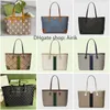 Designer bakken top..OPhidia Medium Tote 631685 vrouwen zakelijke schoudertas groen rood webbing canvas lederen luxe deisgners dubbele handle vintage goodsee