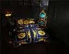 豪華な5PCS寝具セットギフトデザイナーキルト/羽毛布団カバーセットのための青い黒いクッションレッドタイガークイーンキング100コットン織りヨーロッパスタイル