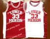 Camisas de basquete navio dos EUA # Lower Merion 33 Bryant Jersey College Men High School Basketball Todos costurados tamanho S-3XL qualidade superior