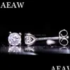 Studörhängen Smycken AEAW Moissanite F 5mm 1CTW Diamond Solid 14K Vitguld Klassisk Lab 4 Prong för kvinnor 210323 Drop Leverans 2021 S0qyo