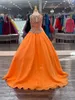 Little Queen Girl Pageant Dress 2022 Crystals Ballgown Chiffon Preteen Teen Formal Event Party Wear Gowns Zipper Keyhole Sparkling C155 Kelly Green Light Rose