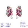 Dangle lustre perle cubique Zircon papillon boucles d'oreilles pour mariage cristaux aile boucle d'oreille mariée femmes fille cadeau CE11203Dangle