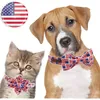 Dog Collars & Leashes 4th Of July Unique Style Paws Cotton Collar With Bow American Flag Pet Puppy For Small Medium Large DogDog