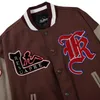 Męskie Kurtki Hip Hop Streetwear Kurtka Baseballowa Płaszcz Mężczyźni Granicy Zabawna List Haft Goth Retro Varsity Bomber Moda para