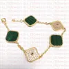 Designer Classic Lucky Clover Bracelet 18K Gold Women and Girls عيد الحب عيد ميلاد مجوهر