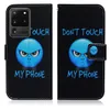 Étuis de téléphone portefeuille pour Samsung Galaxy S22 S21 S20 Note20 Ultra Note10 Plus - Peinture colorée en cuir PU double fentes pour cartes Flip Kickstand Cover Case