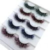 Kleurrijke wimpers donzige regenboog gekleurde wimpers 3D faux nerts lash ombre dramatische natuurlijke wimpersextensie make -up