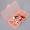 Storage Boxes & Bins 10 Grids Plastic Jewelry Beads Pills Nail Art Tips Box Compartment Adjustable Transparent Container Rectangle Case