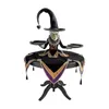 Diskplattor Halloween Witch Tabletop Server med Harlequin Tabelduk Cupcake Display Stand Home Decoration Harts Statue Trayd915283046