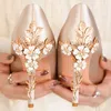 Dress Shoes Metal Flowers Damespompen Luxe Satijnen Hoge hakken Women Pointed Teen Sexy Wedding 2022 Fashion Stiletto Shoesdress