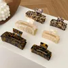 Hair Clips & Barrettes Ins Large Geometric Hollow Square Tortoiseshell Leopard Acetate Clip Claw For Women AccessoriesHair
