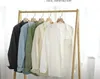 Printemps été couleur unie hommes chemises à manches longues japonais coréen Harajuku chemise hommes haut à la mode 100% coton Blouse Simple