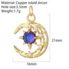 سحر Gold Moon Star Charm DIY أقراط لقلادة لجمع المجوهرات الإلغاء الإلغاء الإكسسوارات بوهو بلورات النحاس السحر