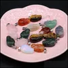 Pendant Necklaces Pendants Jewelry 5Pcs Mix Color Natural Stone Skl Shape Agts Charms For Women Diy Je Dhevz