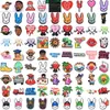 Popular Bad Bunny Croc Shoe Charm Glow in Dark Soft PVC Buckle Decorations Charms for kids Designer Shoes Assorted