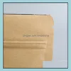 Storage Bags Home Organization Housekee Garden 20Pcs Small Kraft Paper Zip Lock Bag Inner Aluminum Foil Pouch Reusable Flat Packaging Drop