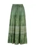 Heyoungirl vintage gröna kvinnor lång kjol estetisk grafisk tryck höjd midja söt midi kjolar grunge söta dam kläder 220702