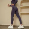 Бесшовные Yoga бюстгальтер набор фитнес спортивный тренажерный зал одежда две части женщины одежда высокая талия толчок бедра брюки с коротким рукавом костюм 220330