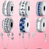 925 Argent Charme Perles Balancent Chaîne De Sécurité Clip Charmes Étoile Perles Bouchon Perle Fit Pandora Charmes Bracelet DIY Bijoux Accessoires