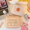 Bolsas de cosméticos casos wg kawaii fofo de desenho animado coreano urso impresso em lona saco de sacola diária de armazenamento de grande capacidade embreagem m22012