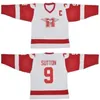 CeUf SUTTON YOUNGBLOOD Film Hamilton MUSTANGS Maglia da hockey su ghiaccio Vuota 9 SUTTON 10 YOUNGBLOOD Maglie Personalizzate Qualsiasi Nome Numero Bianco vintage