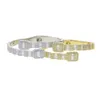 Bracciale con polsino aperto Baguette Iced Out Bracciale con micro pavé di zirconi cubici quadrati Bracciale Rapper di lusso gioielli punk per le donne