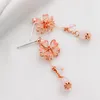 5Pair New Trendy Asymmetric Dangle Earrings For Women Shiny Crystal Flower Futterfly Long Tassel Sweet Jewelry
