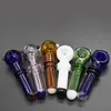 Wholesale mini newest colorful glass tobacco pipe protable thick heady oil burner hand smoking spoon pipes