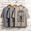 Short Sleeve T Shirt Men 2020 Summer Tshirt Top Linen TeesBrand Fashion Clothes Plus Size M 4XL 5XL O NECK LJ200827