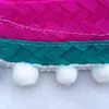 ベレットナチュラルストローワイドブリムメキシコの帽子カラフルなエッジギフトオールシーズンズ男性女性装飾的な子供パーティーハットランダムカラーベット
