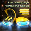 Led Light Gaming Headset Écouteurs TWS M5 Casque Bluetooth à faible latence Écouteurs sans fil 9D Stéréo Basse Écouteurs Sports Étanche