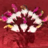 Mascota Gato Falso Ratón Mini Divertido Juguete de Juego Para Gatos Con Plumas de Colores Felpa Mini Ratones Molar Resistentes a Mordeduras Juguetes Mascotas Suministros de Entrenamiento YF0034