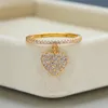 Pierścionki ślubne Śliczne serce wisiorek biały cyrkon dla kobiet żółte złoto/biały złoto/różowe złoto zaręczynowe obietnica pierścionka żeńska biżuteria rita2