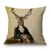 Lapin Zèbre Girafe Éléphant Cerf Carlin Cheval Housse de Coussin 45X45 cm Mode Nordique Animal Canapé Décoratif Taie d'oreiller 220623