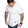 T-shirts pour hommes Penjiag T Shirt Hommes Manches courtes Street Wear T-shirts à capuche Été Automne Sportwear Vêtements pour hommes Couleur unie Slim CasualMen '