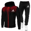 Men's tracksuit casual men's suit fleece sportswear jogging suit 2022 autumn and winter new