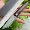 Armysoul Pocket Folding Knife VG10 Damascus Blade Knife Yellow Wood Handle Tactical Rescue Hunting Fishing EDC Survival Tool Knives MA05528