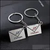 Pareja llaveros anillos sobre corazón flecha encanto llaveros titular para hombres mujeres moda coche bolsa metal llavero joyería amante cumpleaños gota