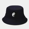 Berets Punk Yin Yang Print Paar Eimer Hut Outdoor Reise Kappen Chic Casual Sonne Kappe Hüte Für Frauen Teenager Haar zubehör 2022 Berets