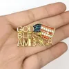 10 Pcs / Lot Design De Mode Drapeau Américain DIEU BÉNIT L'AMÉRIQUE Broche Cristal Strass Chapeau 4 Juillet USA Épingles Patriotiques Pour Cadeau / Décoration