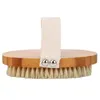 Brosse pour le corps Poils de sanglier naturels Peau sèche organique Brosse pour le corps Bambou Dos humide Brosses de douche Brosse de bain exfoliante GB0929