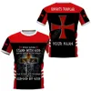 Anpassa ditt namn Knights Templar T Shirts 3D Printed Fashion T Shirt Summer Streetwear Men for Women Short Sleeve 220704