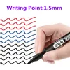 Marker permanent stylo à pointe fin encre étanche à mince plume brute noire bleu rouge encre 1,5 mm marqueur de couleur fine stylos